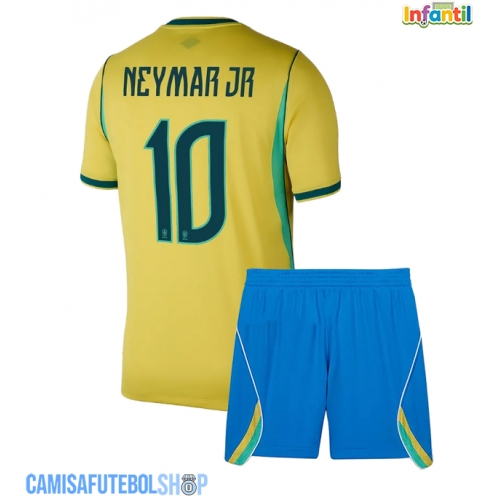 Camisa de time de futebol Brasil Neymar Jr #10 Replicas 1º Equipamento Infantil Mundo 2026 Manga Curta (+ Calças curtas)